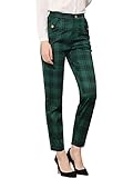 Allegra K Damen Vintage Tartan Plaid Hose Elastische Taille...
