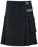 Black Premium by EMP Herren schwarzer Kilt mit aufgesetzter...