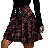 Minetom Damen Beiläufig Kariert A Linie Mini Rock Basic Uniform...