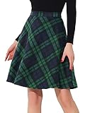 Allegra K Damen Saint Patrick's Day Karo Rock Fest A Linie Hohe...