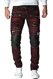 Cipo & Baxx Herren Jeans CD481-bans Bordeaux W38/L32
