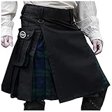 Celucke Schottischer Faltenrock Herren Karo Kilt Cosplay...