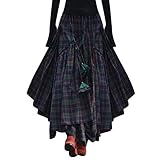 Minetom Röcke Damen Kariert Rock Tartan Retro Maxirock Hohe...