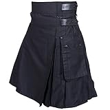 Herren Lederriemen Utility Kilts (schwarz, 32 Inches - 81.28 cm)