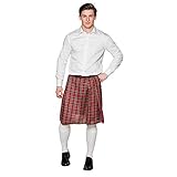 Boland 81224 - Schotten-Rock Mr. Tartan, Rot, Kariertes Muster,...