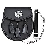 SHYNE KILTS U.K Distel Freizeit Leder Felltasche mit Drei...